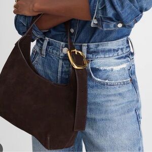 Elegant navy Suede Women's Bag